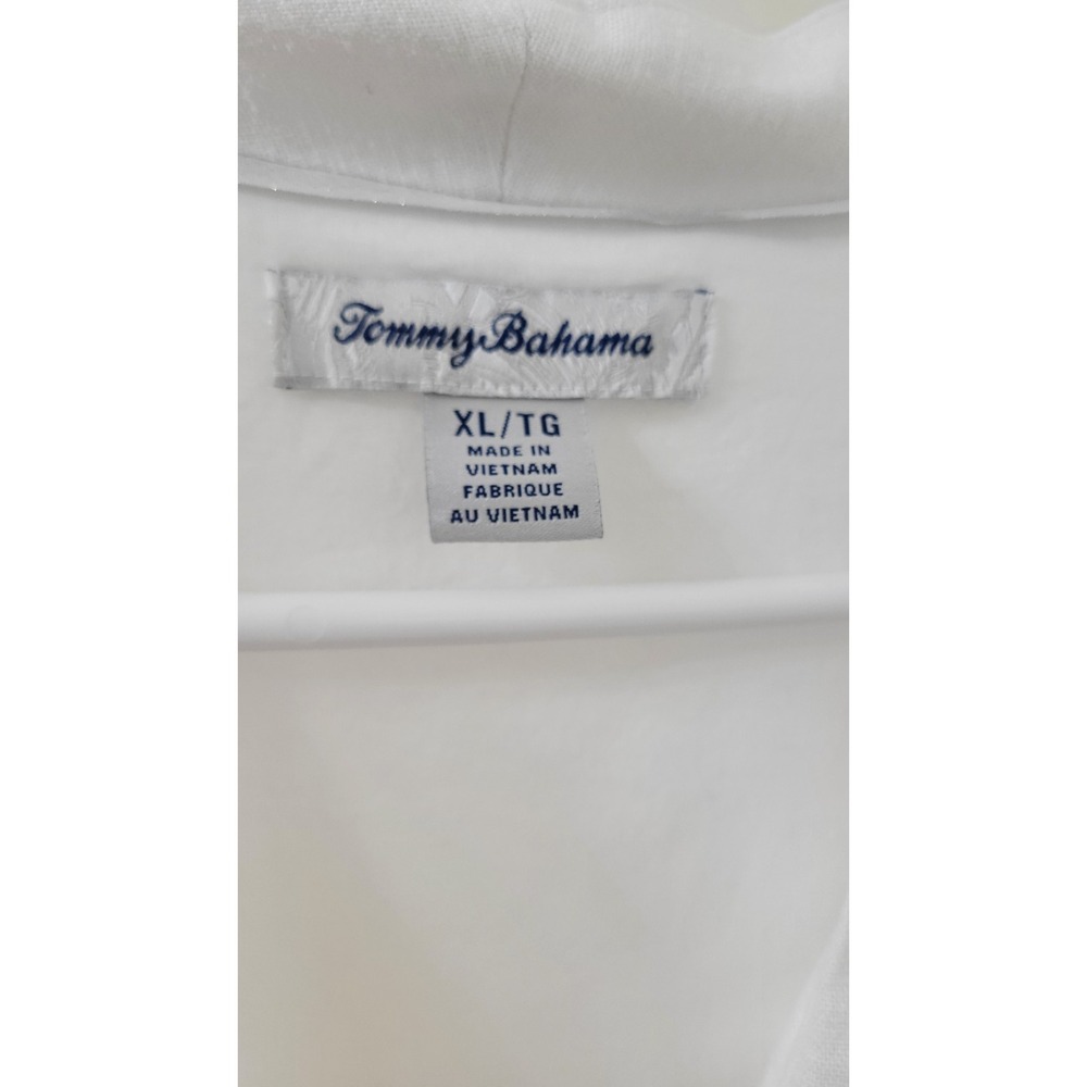 Tommy Bahama Two Palms White Linen Sleeveless Shift Dress V-Neck XL Pockets - Picture 5 of 11